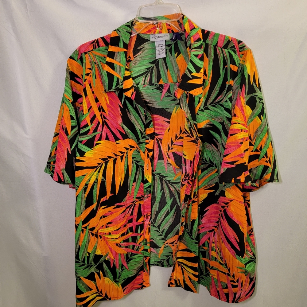 Tropical oversized button up